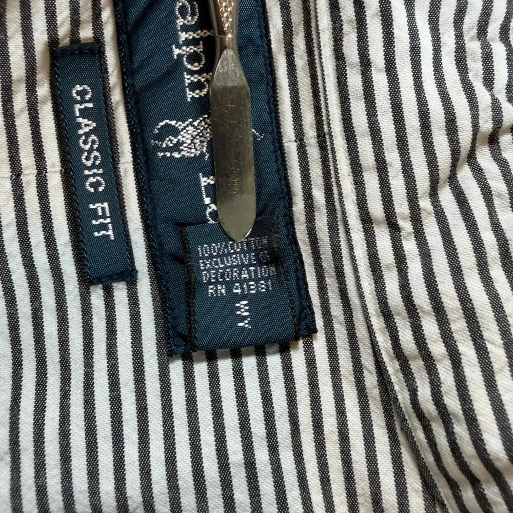 Polo Ralph Lauren Seersucker Stripe Shirt Mens 2XLT Tall Blue White Classic Fit